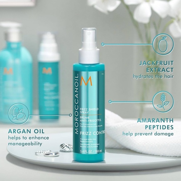 NEW 🆕 Moroccanoil Frizz Shield Styling Spray🩵5.4 ounces🎀. NEVER OPENED 🪷 - Picture 2 of 12